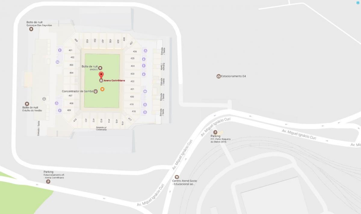 Peta Arena Corinthians - Akses