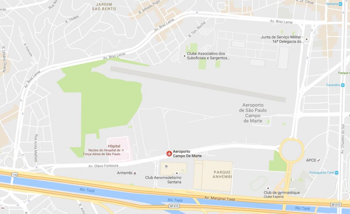 Peta dari bandara Campo de Marte
