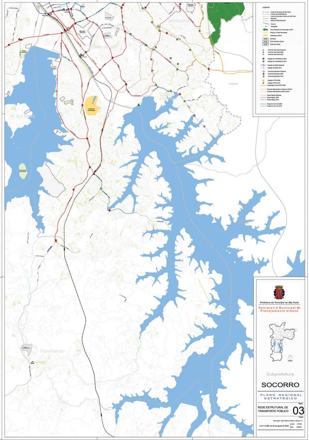 Peta dari Capela do Socorro Sao Paulo - angkutan Umum