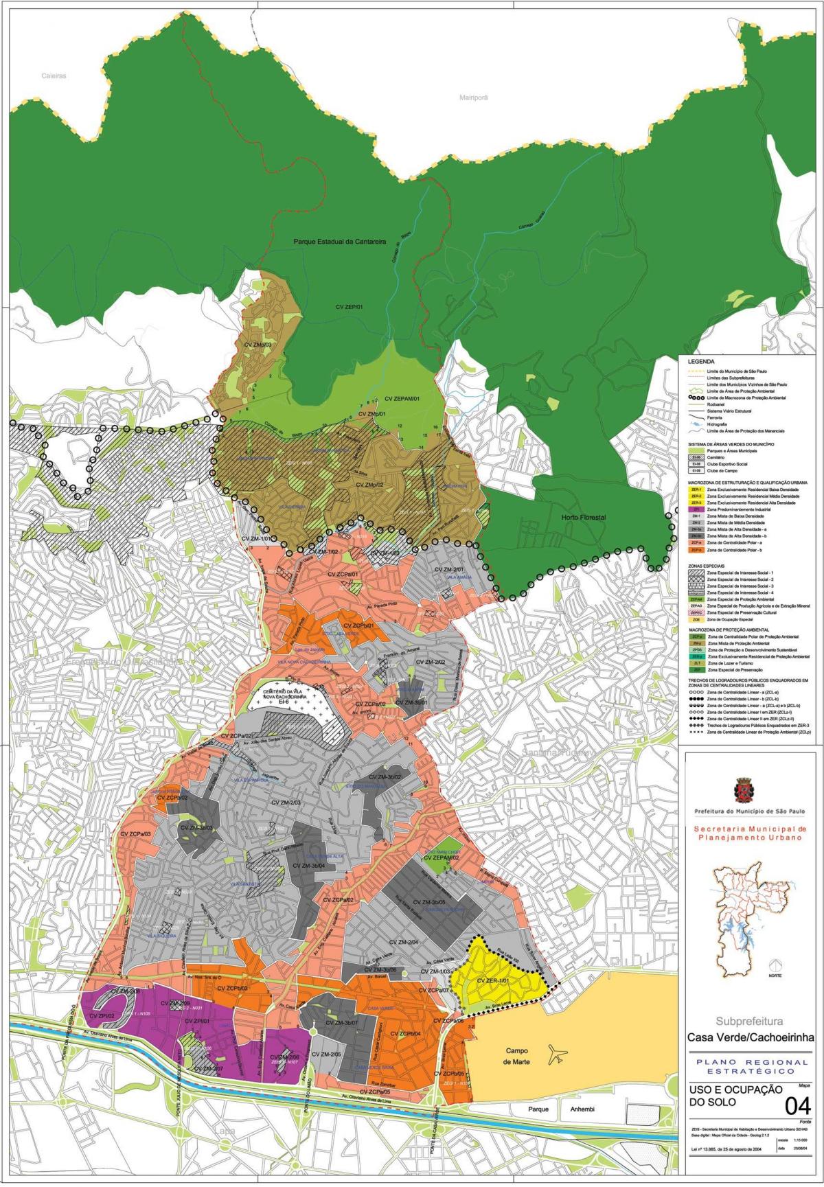 Peta dari Casa Verde Sao Paulo - Pendudukan tanah