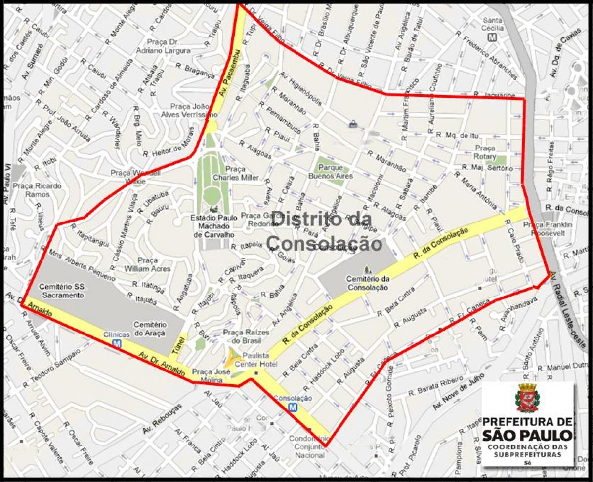 Peta dari Consolação Sao Paulo