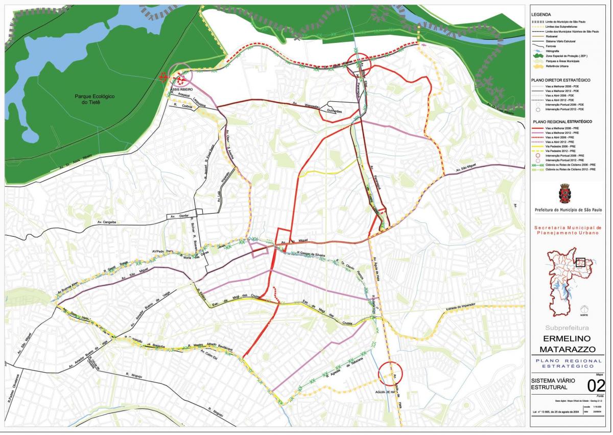 Peta dari Ermelino Matarazzo Sao Paulo - Jalan