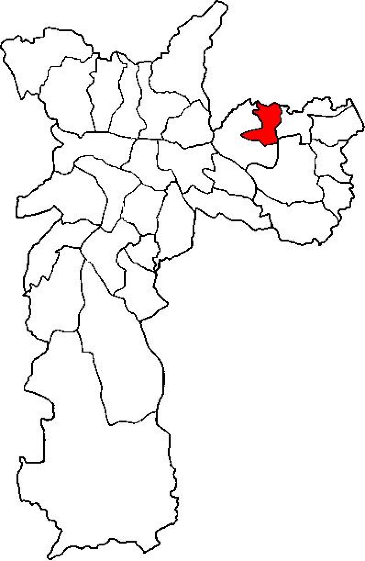 Peta dari Ermelino Matarazzo sub-prefektur Sao Paulo