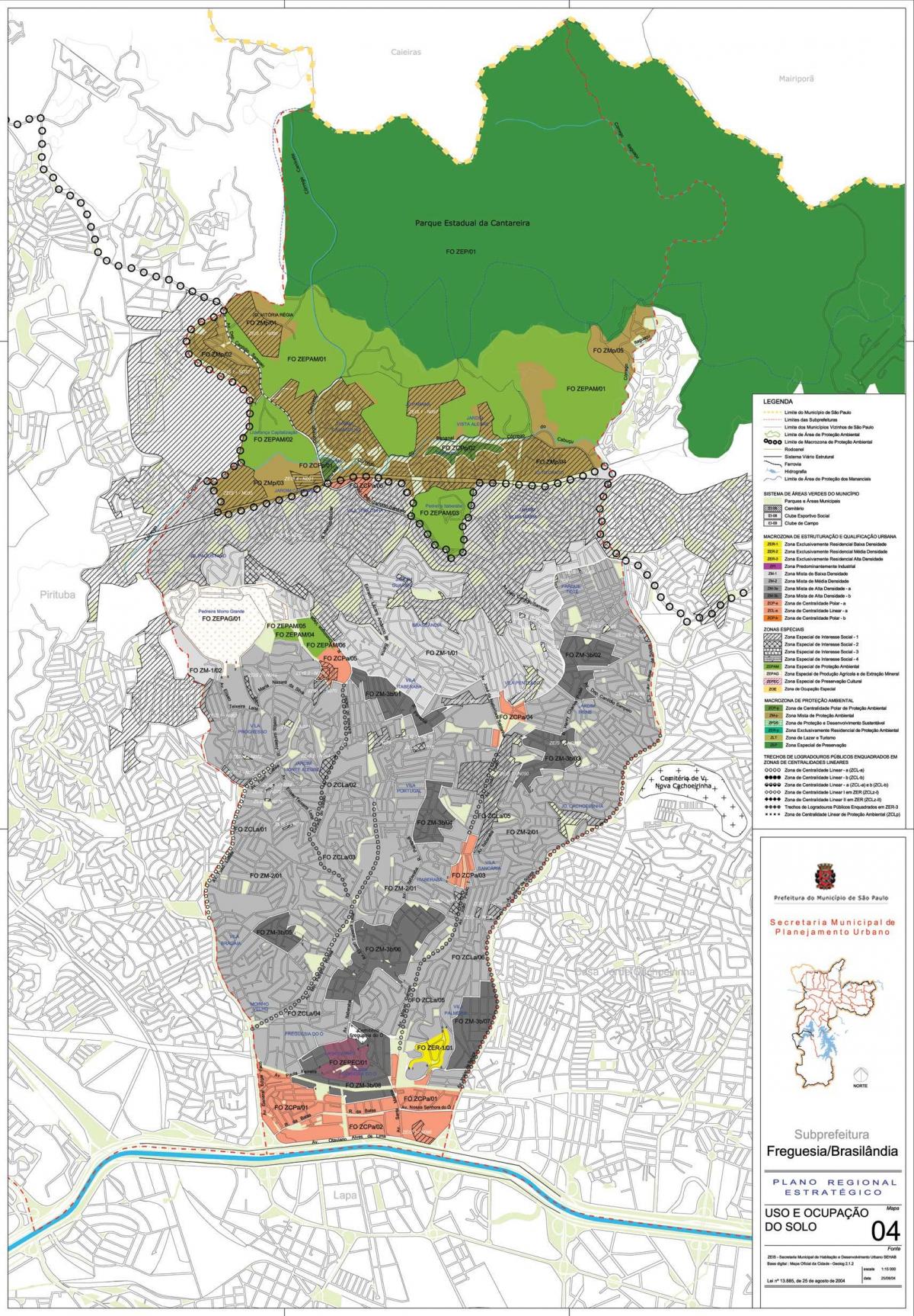 Peta dari Freguesia do Ó Sao Paulo - Pendudukan tanah