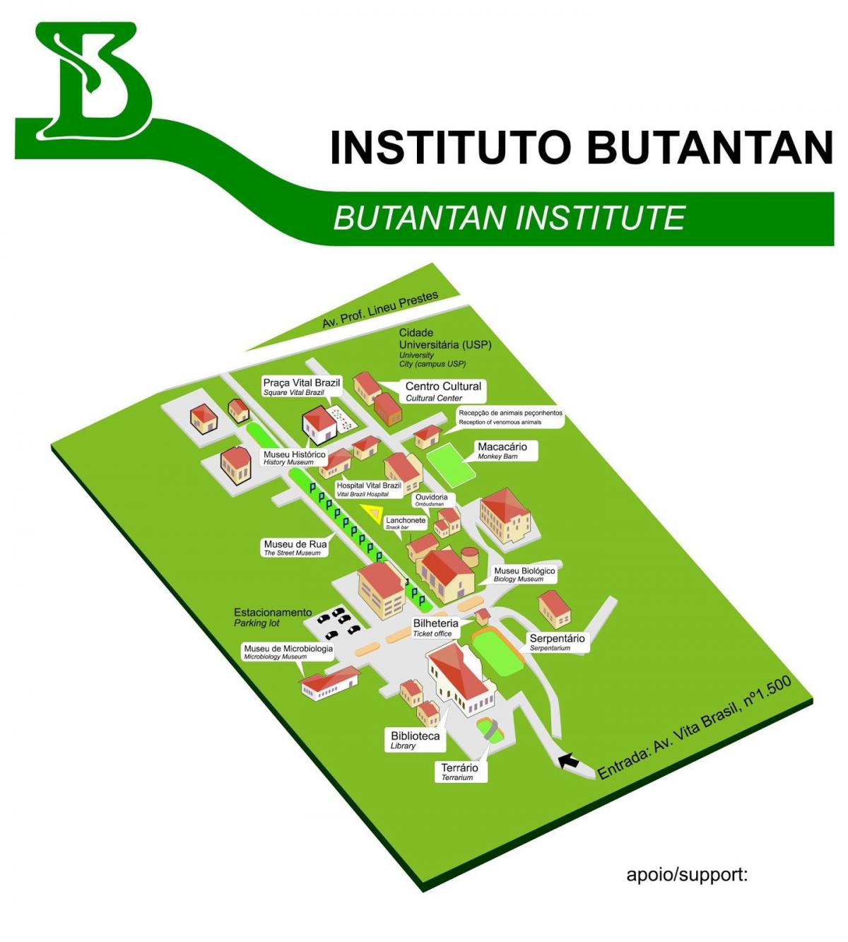 Peta dari institut Butantan