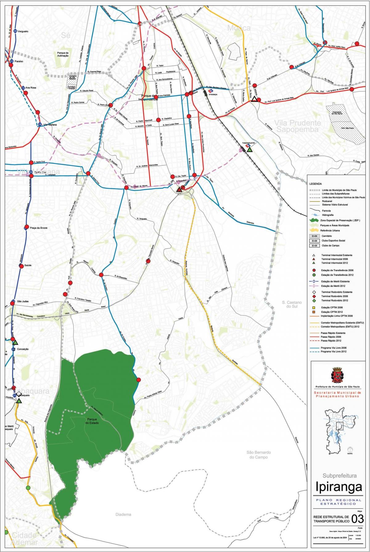 Peta dari Ipiranga Sao Paulo - angkutan Umum