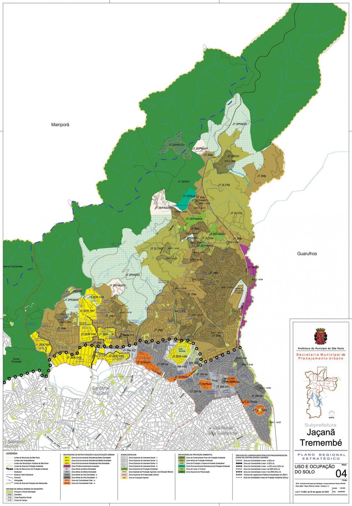 Peta dari Jaçanã-Tremembé Sao Paulo - Pendudukan tanah
