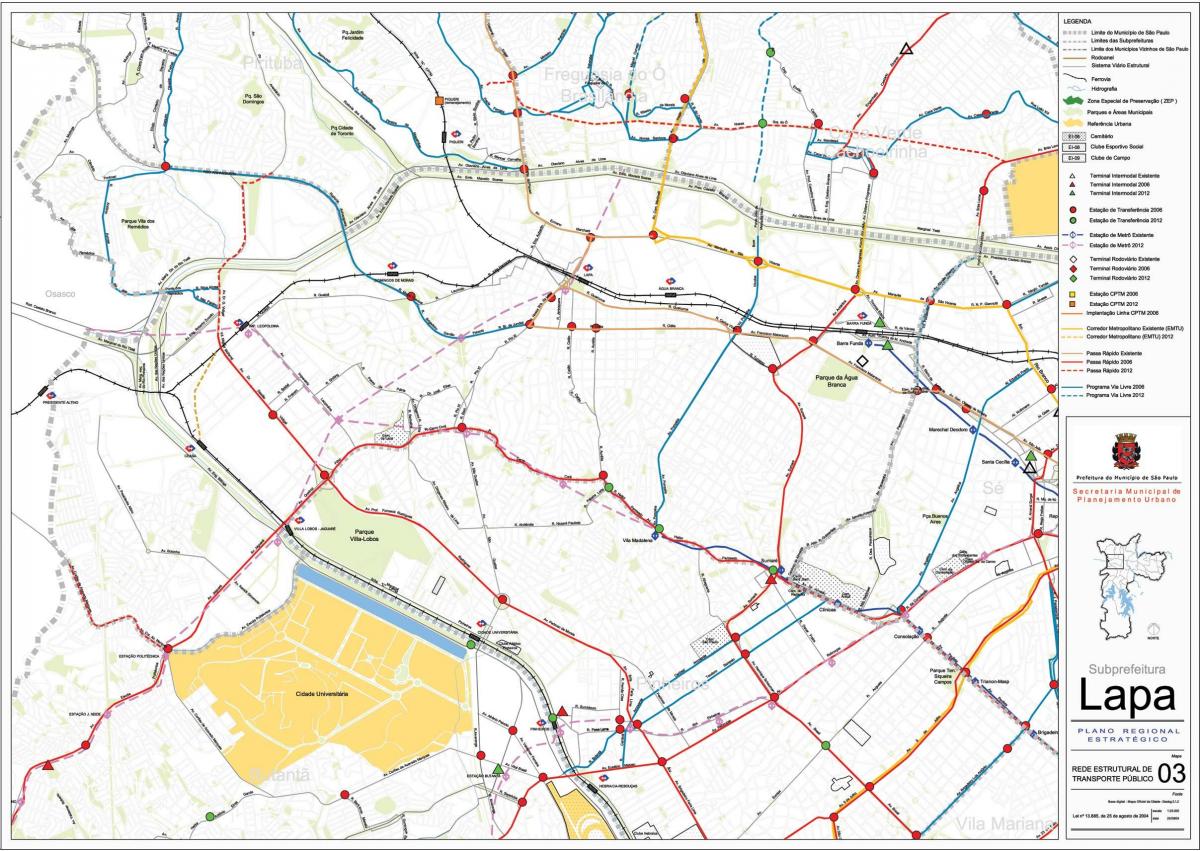 Peta dari Lapa Sao Paulo - angkutan Umum
