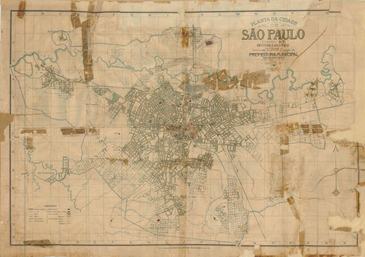 Peta dari mantan Sao Paulo - 1916