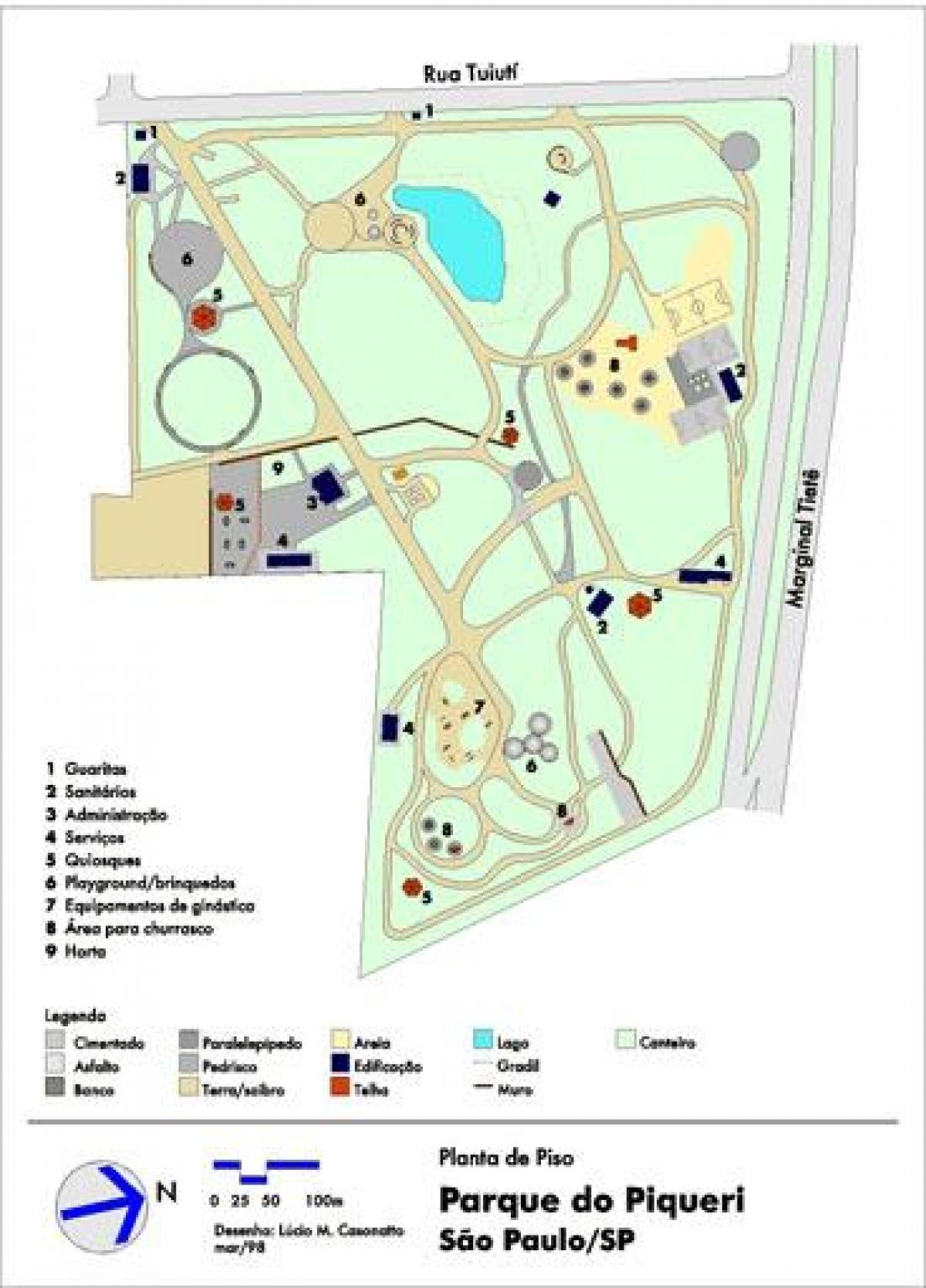 Peta dari Piqueri Sao Paulo Park
