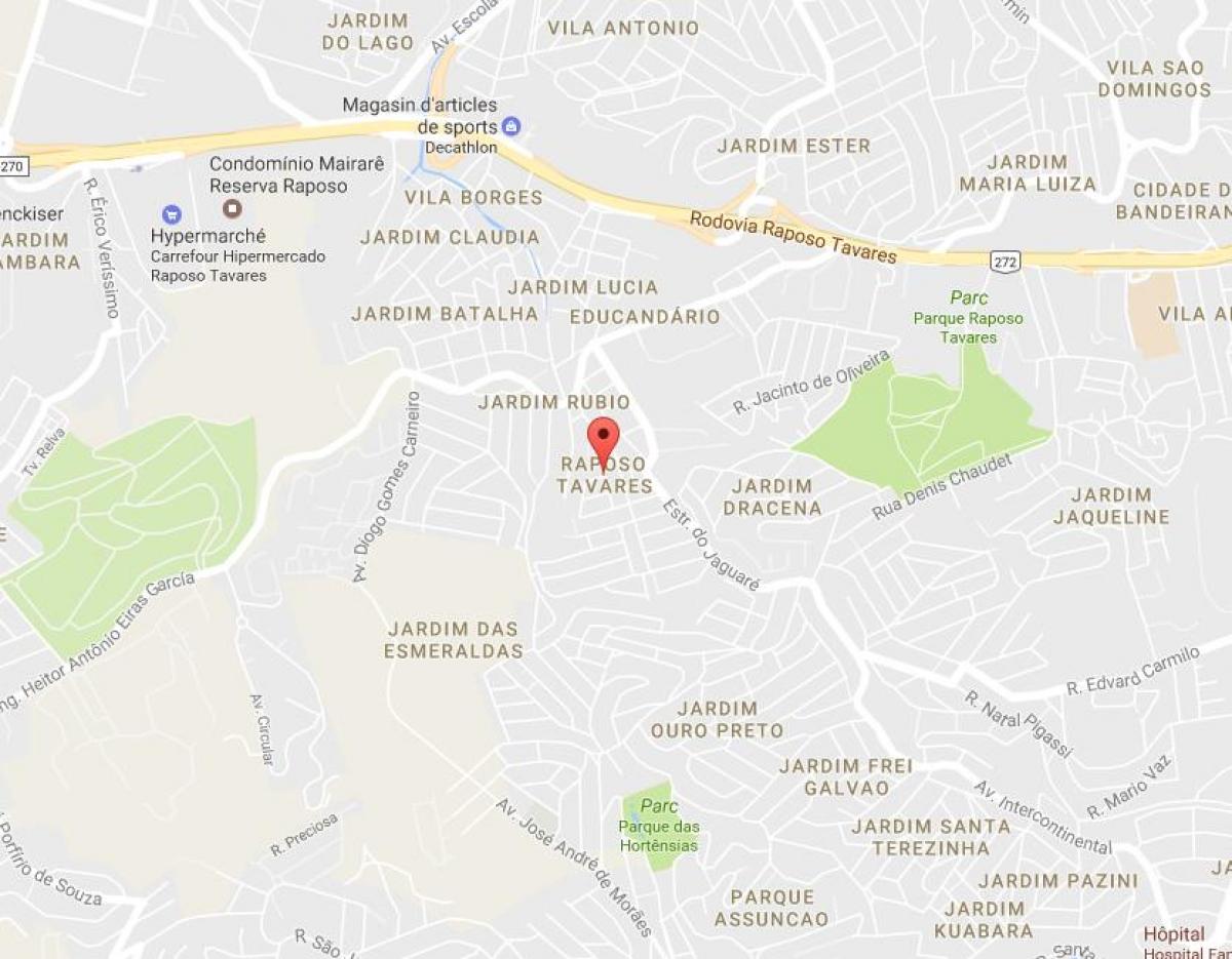 Peta dari Raposo Tavares Sao Paulo