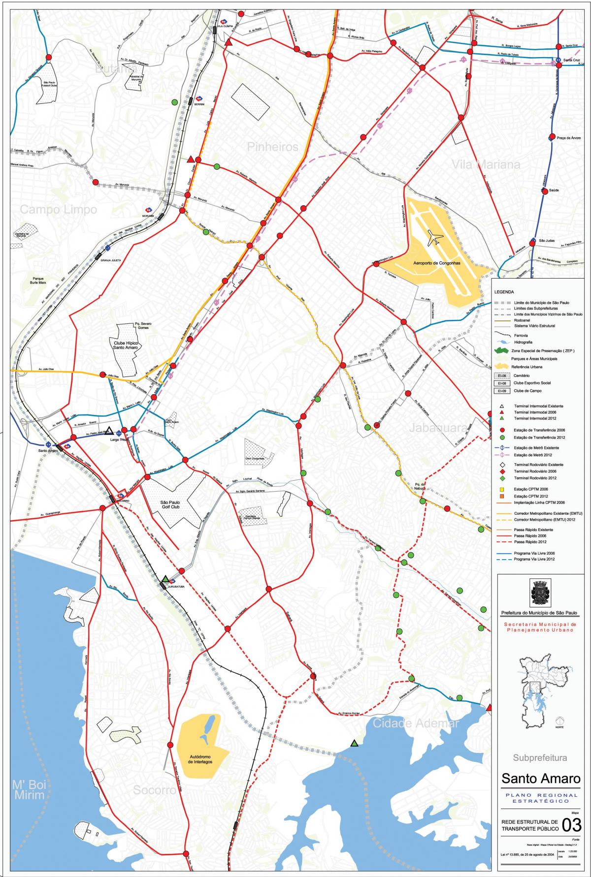 Peta dari Santo Amaro Sao Paulo - angkutan Umum