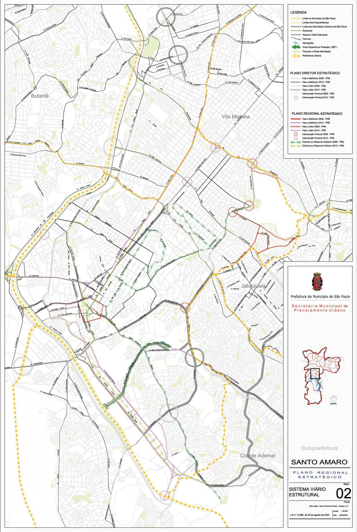 Peta dari Santo Amaro Sao Paulo - Jalan