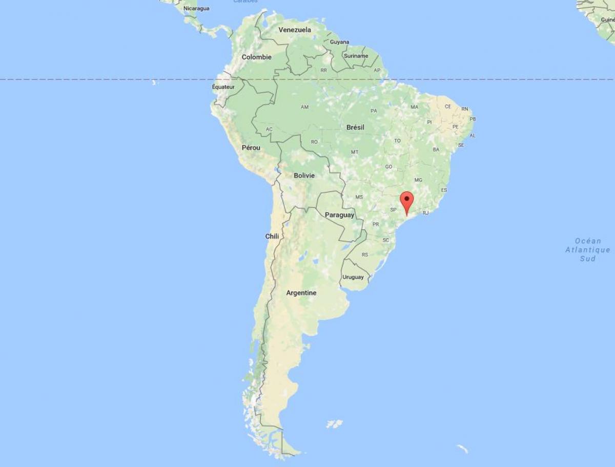 Peta dari Sao Paulo dalam Amerika Selatan