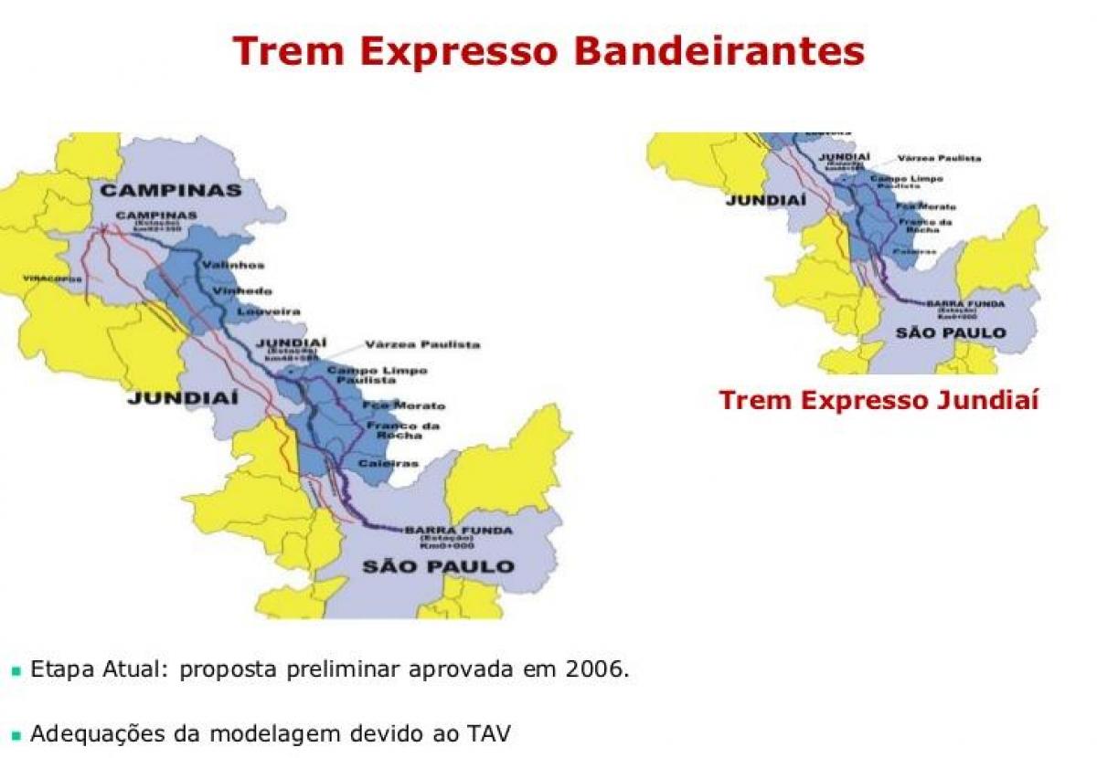 Peta dari Sao Paulo Expresso Bandeirantes