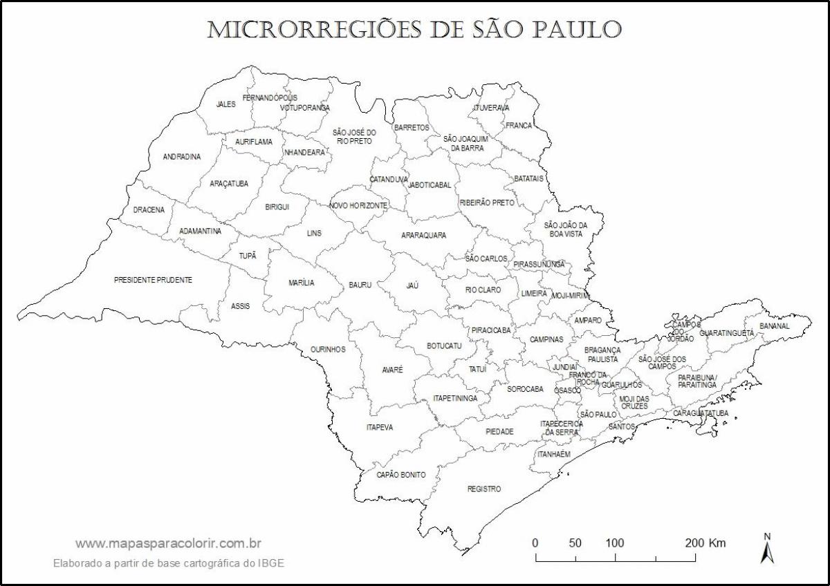 Peta dari Sao Paulo perawan - mikro-daerah