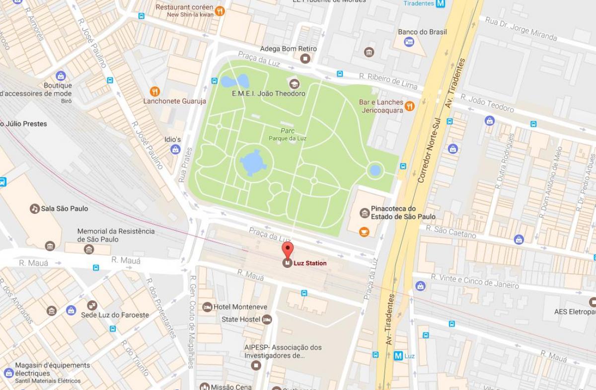 Peta dari stasiun kereta la Luz Sao Paulo