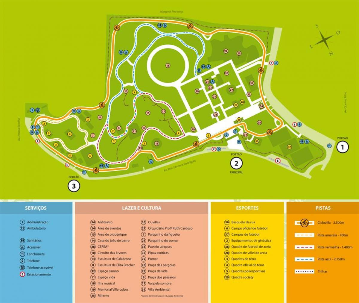 Peta taman Villa-Lobos