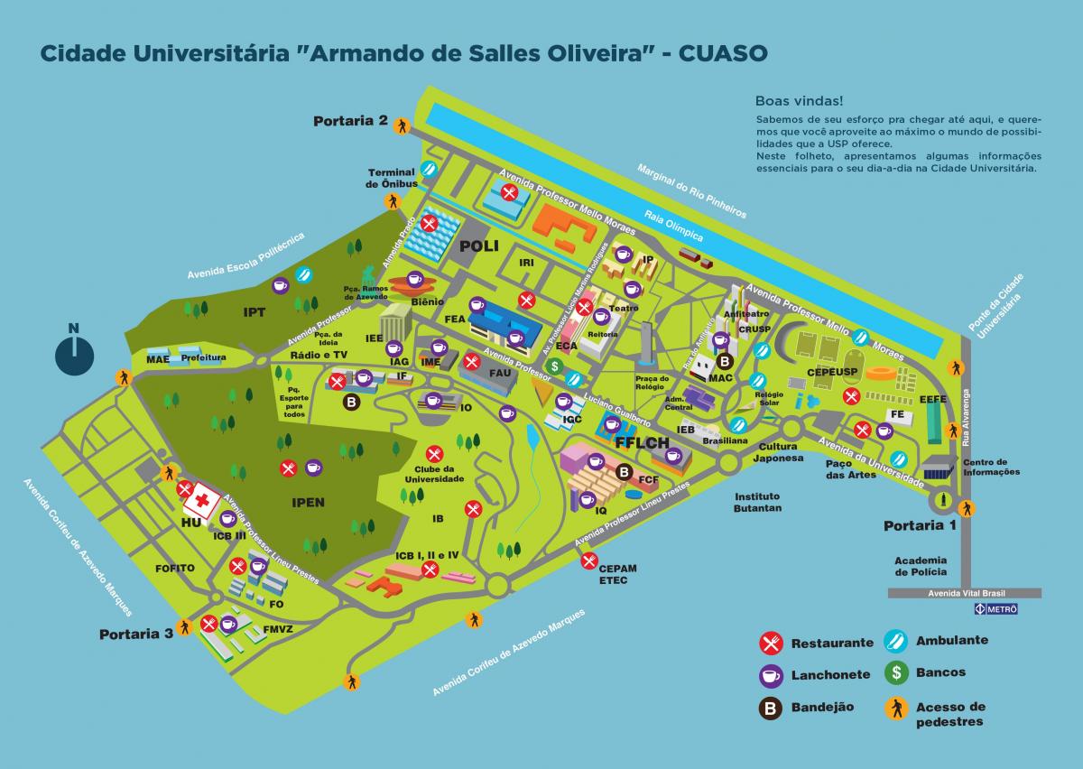 Peta dari universitas Armando Salles de Oliveira - CUASO