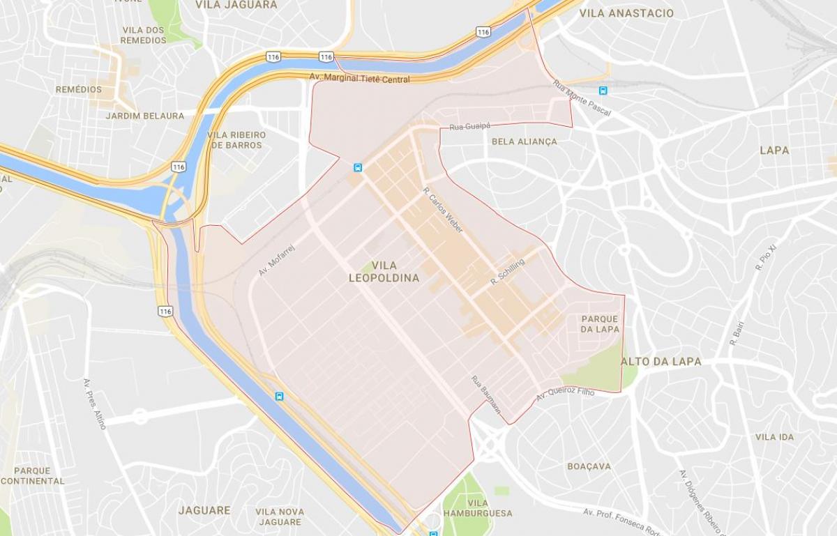 Peta dari Vila Leopoldina Sao Paulo