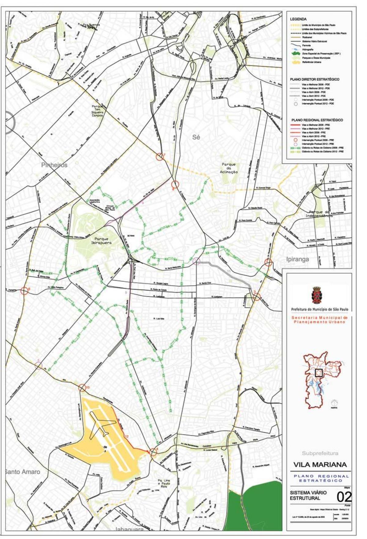 Peta dari Vila Mariana Sao Paulo - Jalan