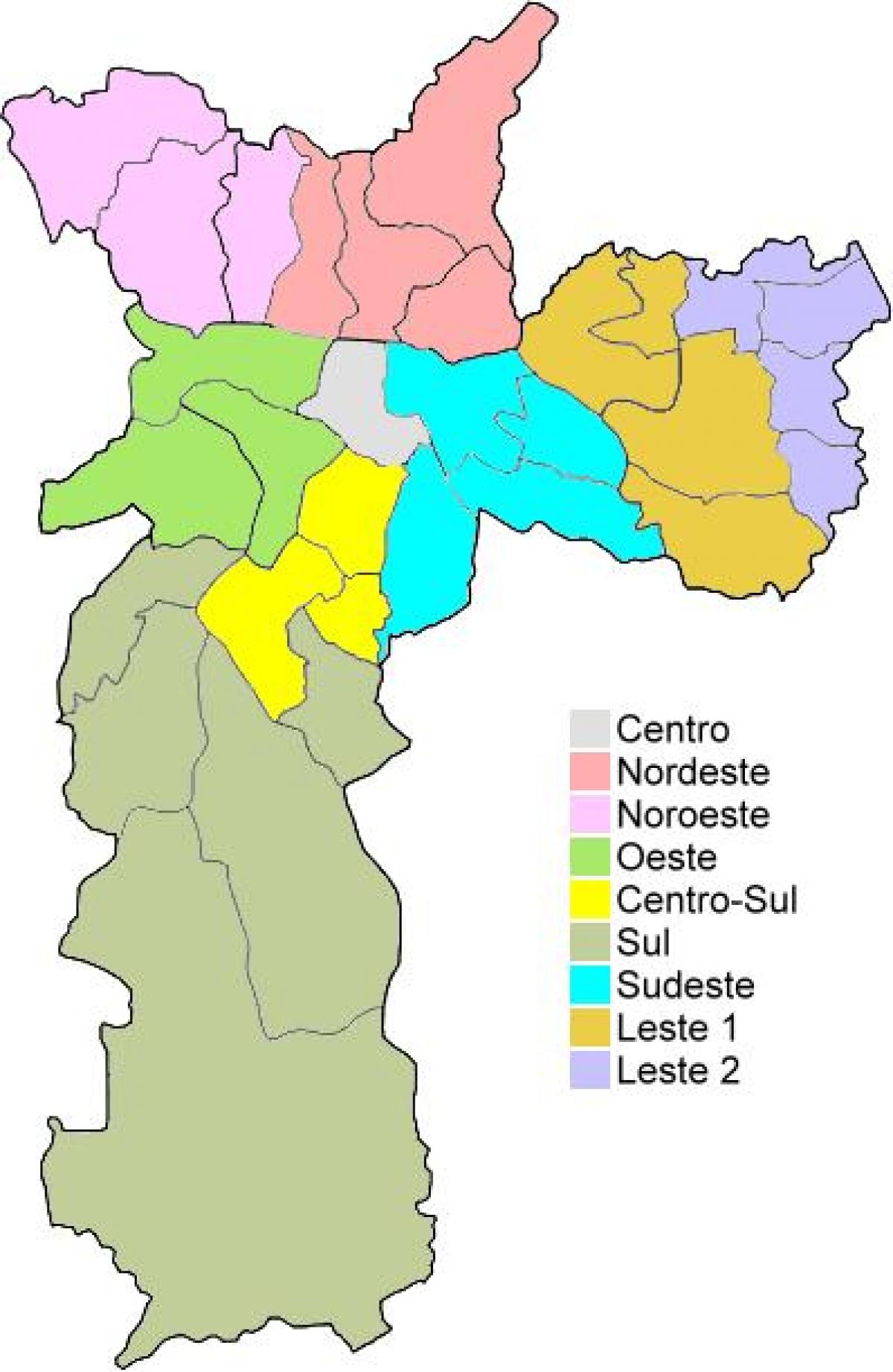 Peta wilayah administratif di Sao Paulo