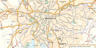 Peta akses jalan Sao Paulo