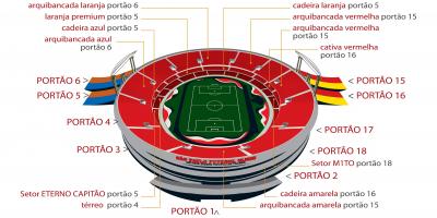 Peta dari Morumbi di Sao Paulo, stadion