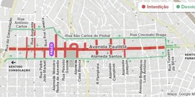Peta dari Paulista avenue Sao Paulo