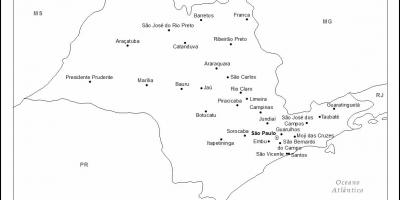 Peta dari Sao Paulo perawan - kota-kota utama