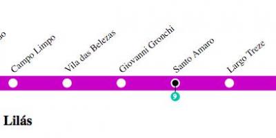 Peta dari São Paulo metro - Line 5 - Ungu
