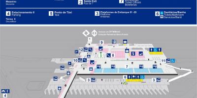 Peta dari terminal bus Barra Funda