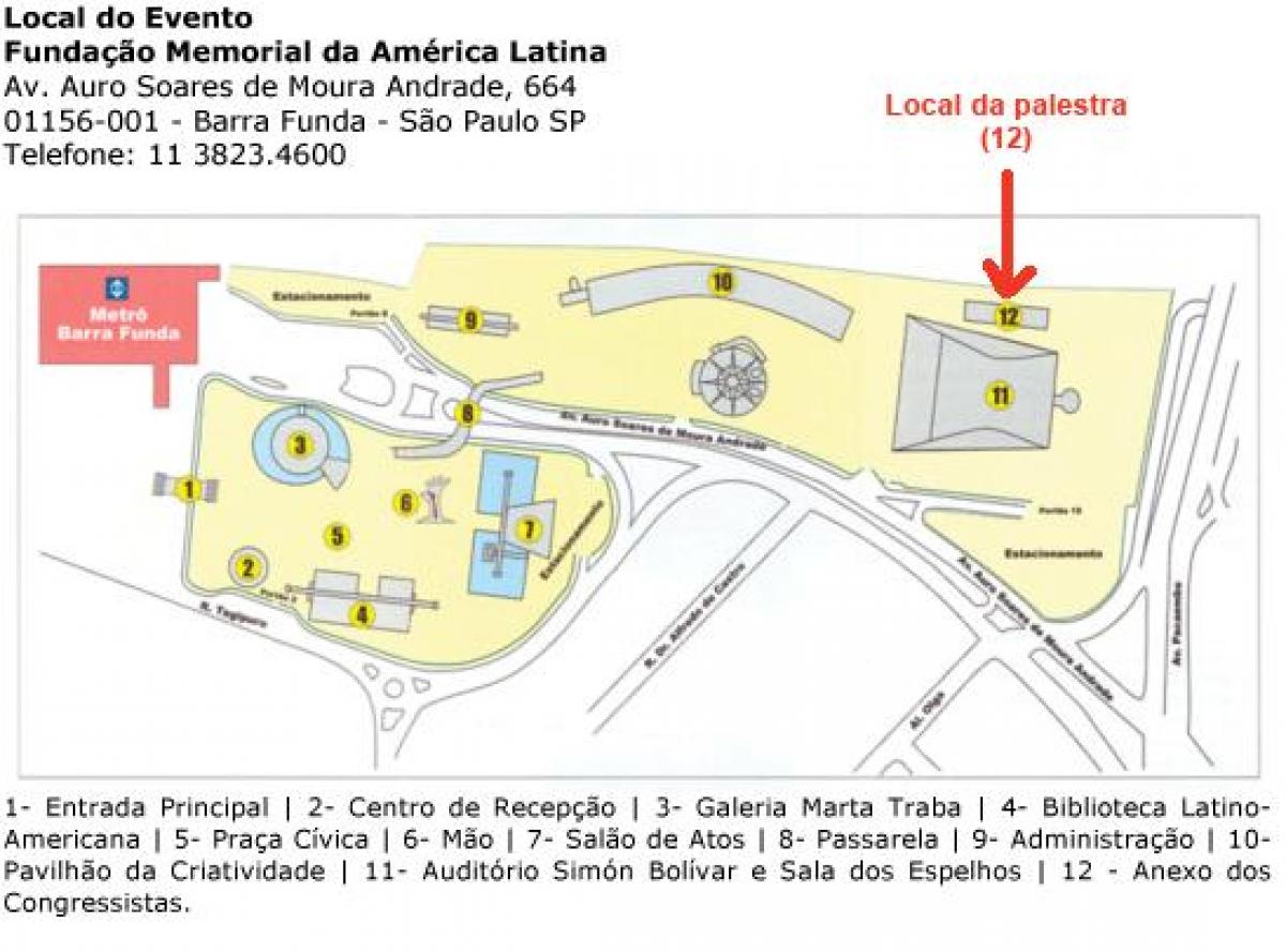 Peta dari Amerika Latin Memorial Sao Paulo
