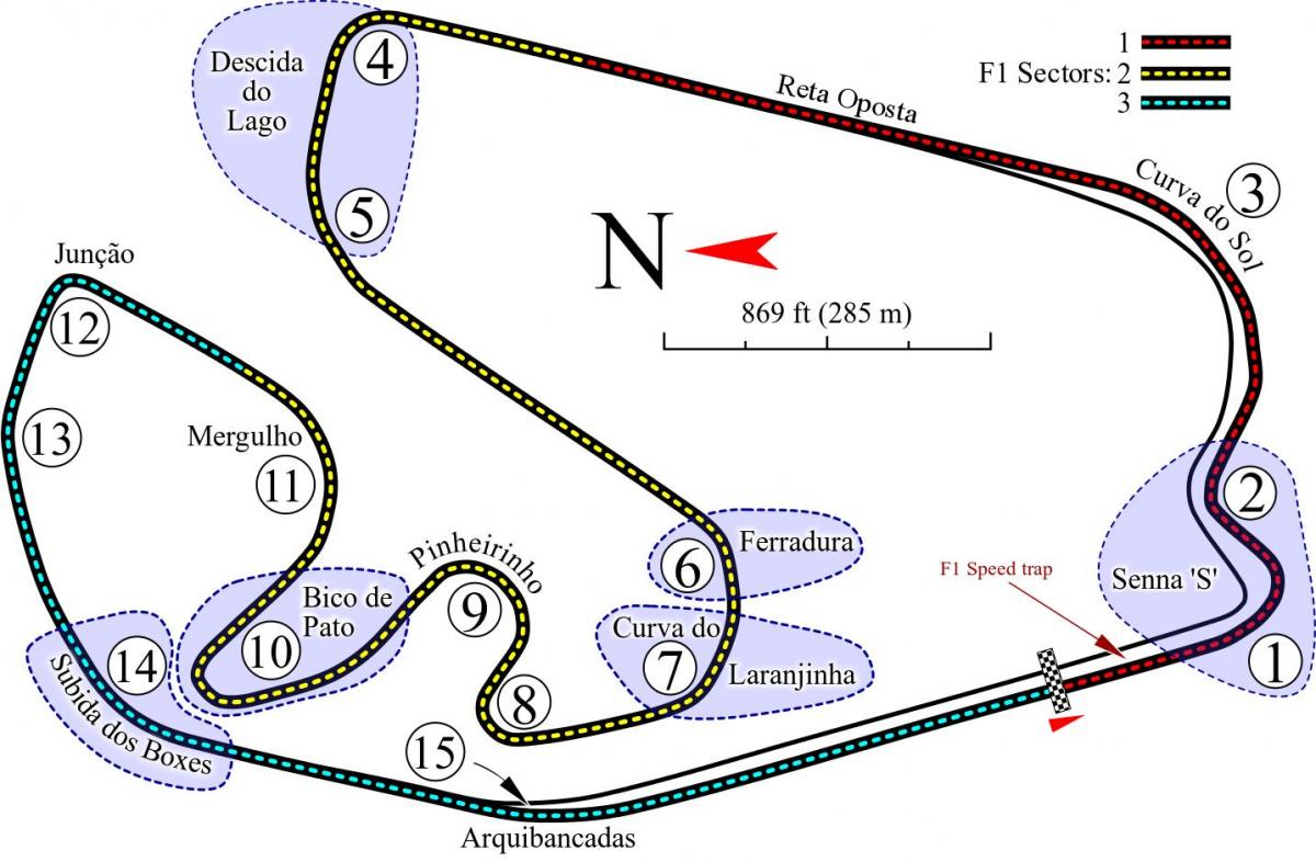 Peta dari Autódromo José Carlos Pace, Sao Paulo