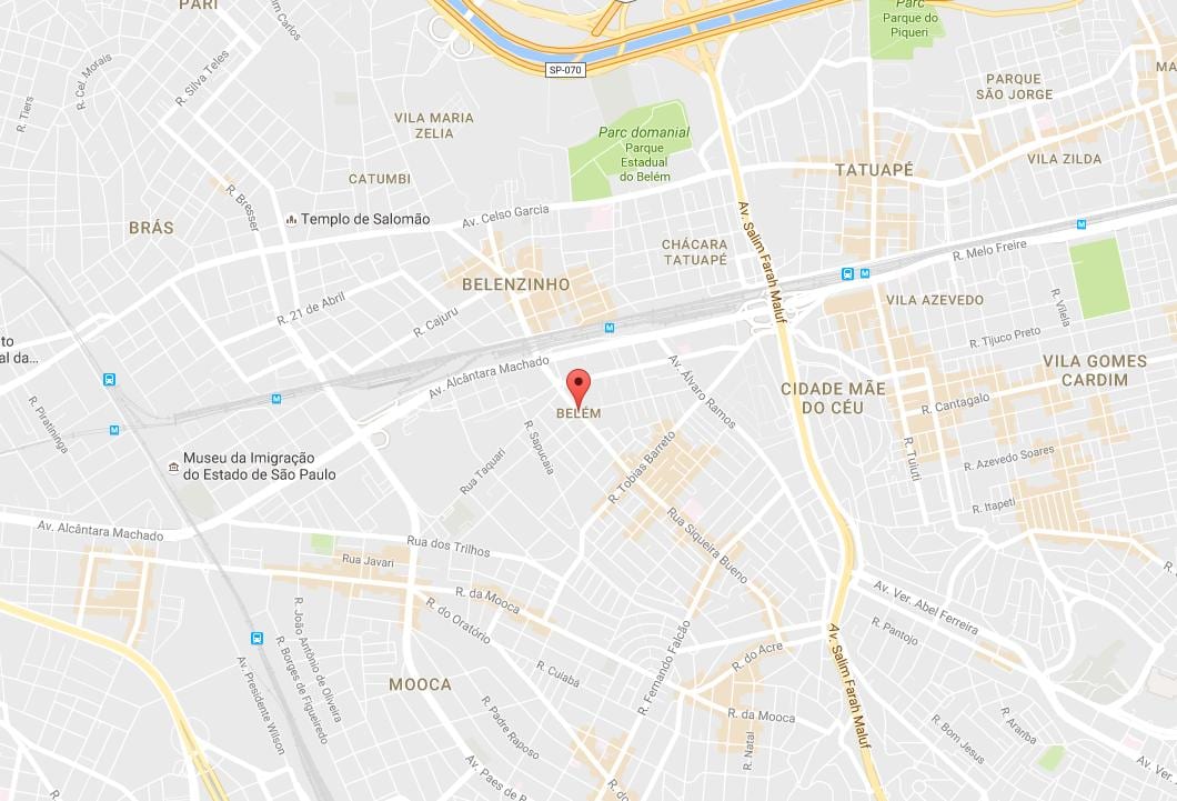 Peta dari Belém Sao Paulo