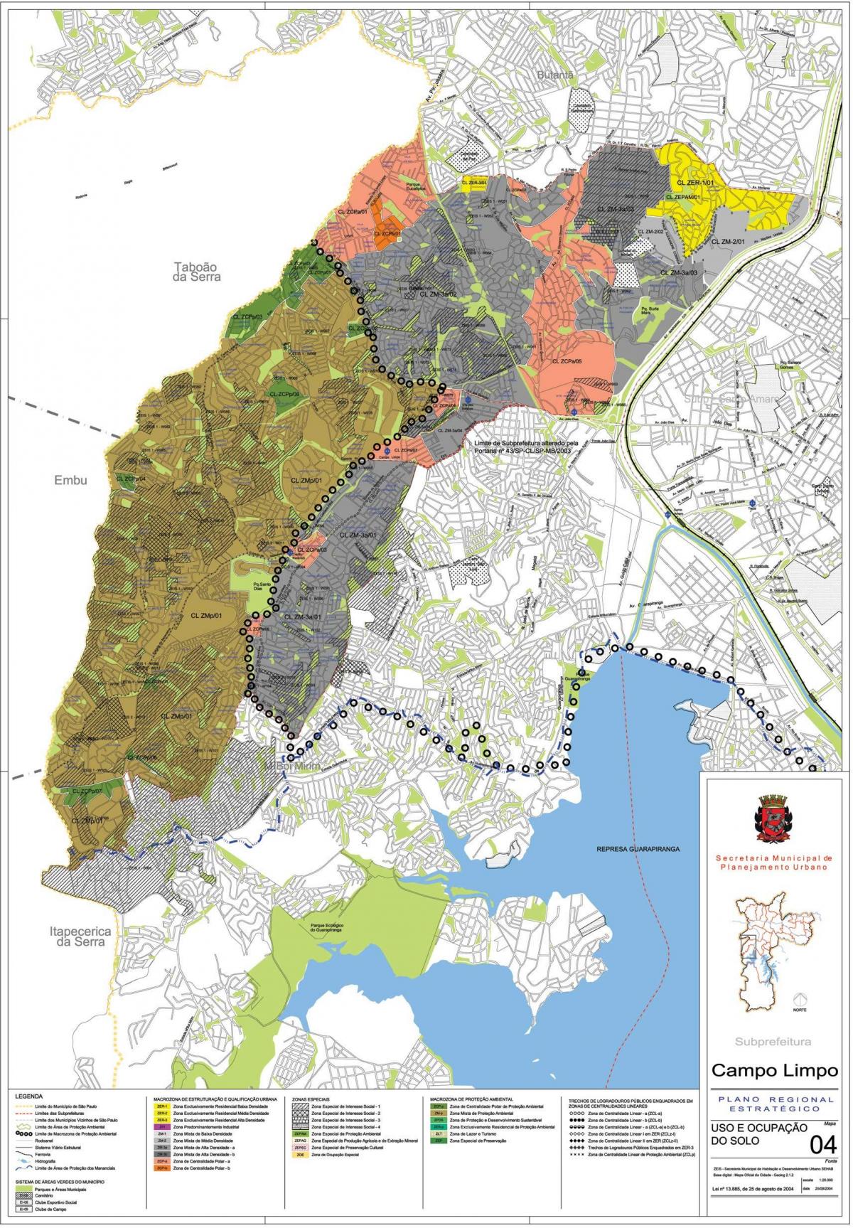 Peta dari Campo Limpo Sao Paulo - Pendudukan tanah