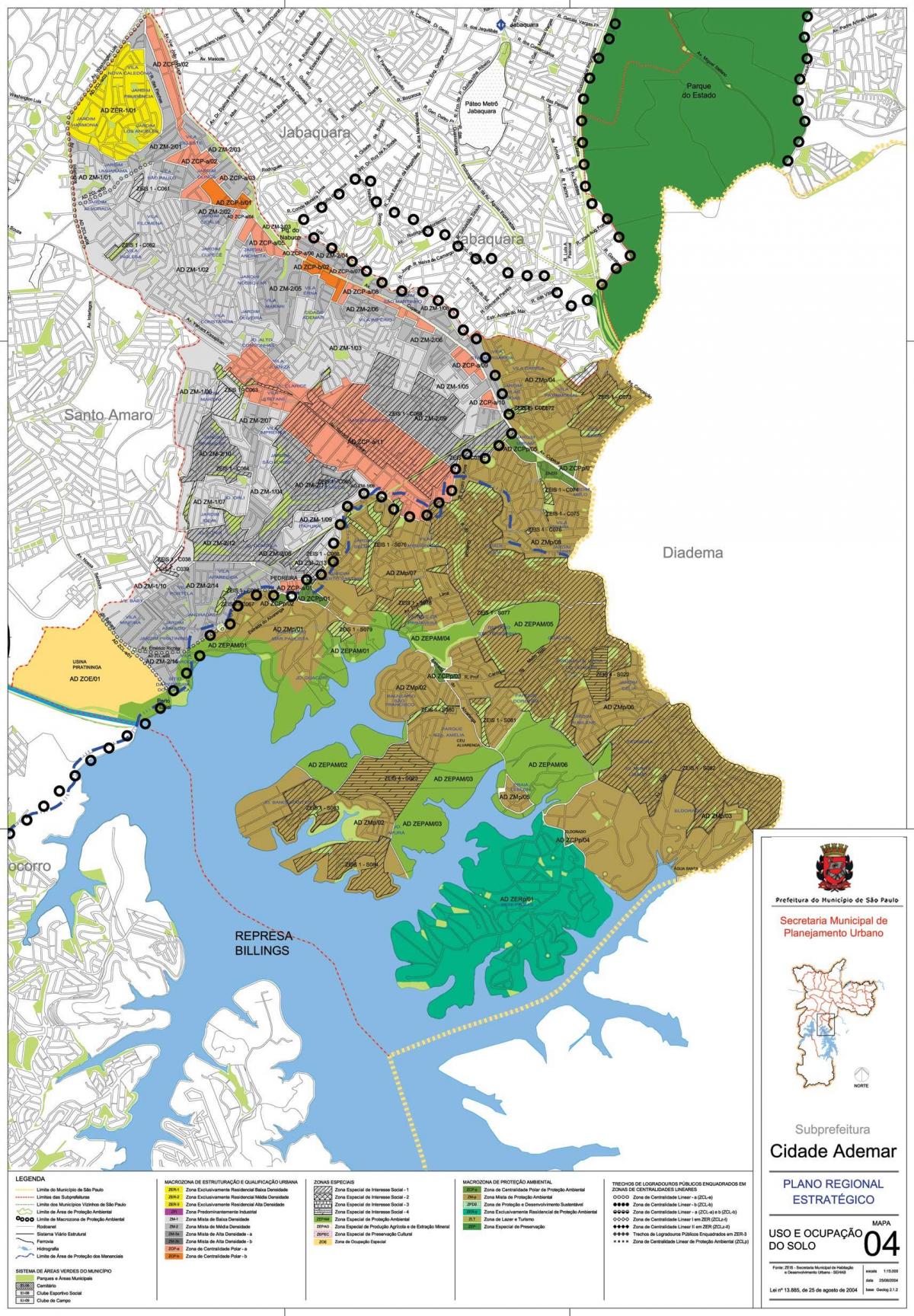 Peta dari Cidade Ademar Sao Paulo - Pendudukan tanah