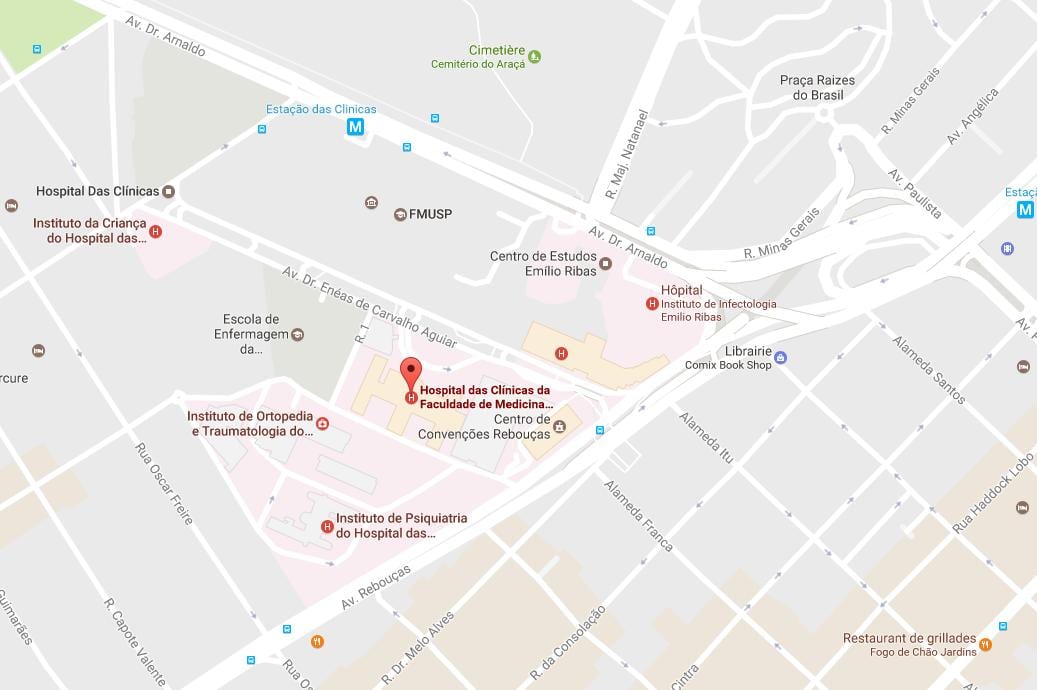 Peta dari Clínicas rumah sakit