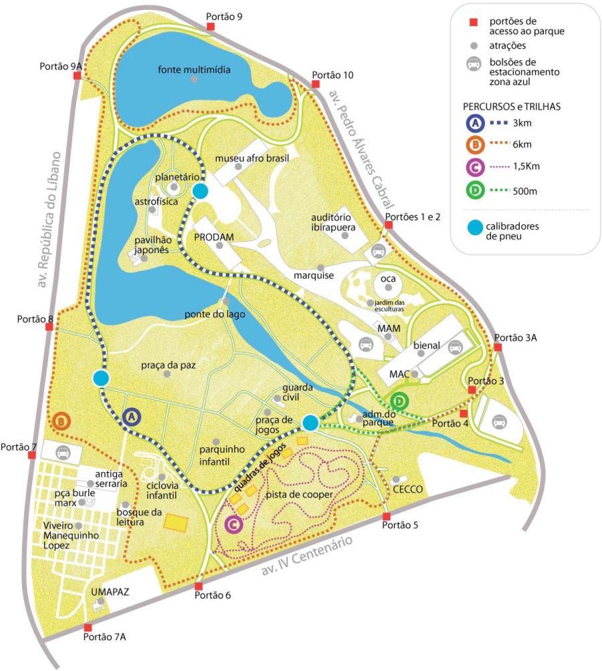 Peta dari taman Ibirapuera
