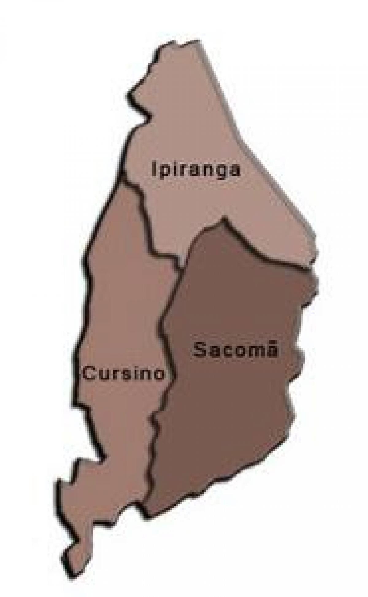 Peta dari Ipiranga sub-prefektur