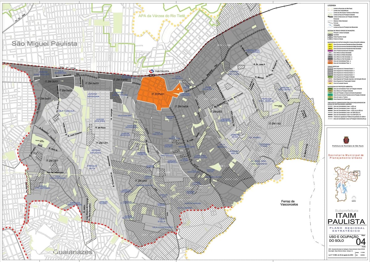 Peta dari Itaim Paulista - Vila Curuçá Sao Paulo - Pendudukan tanah