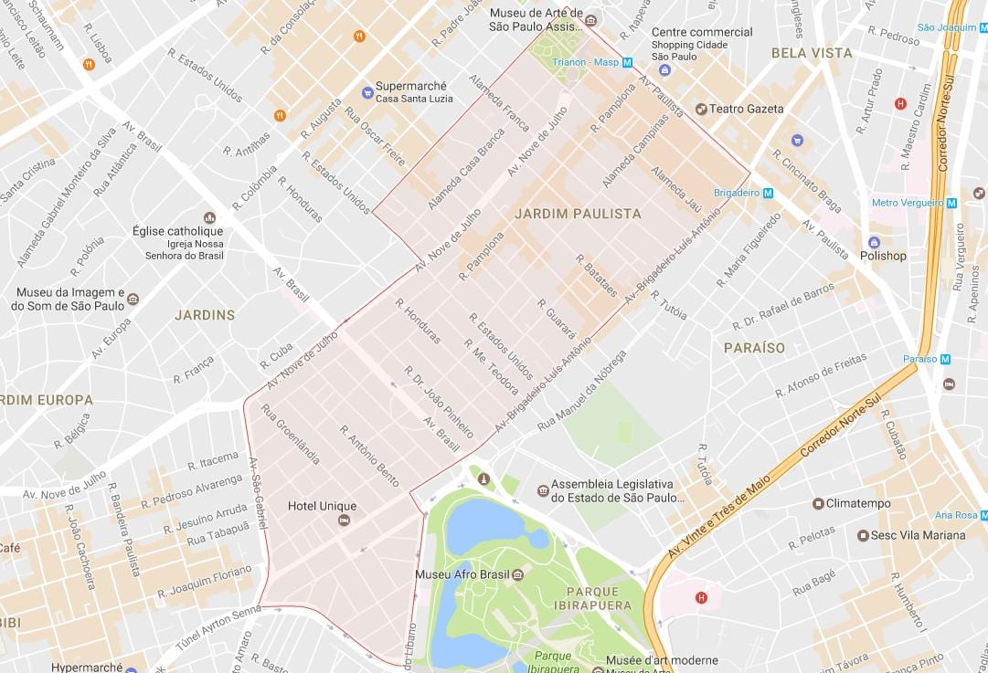 Peta dari Jardim Paulista, São Paulo
