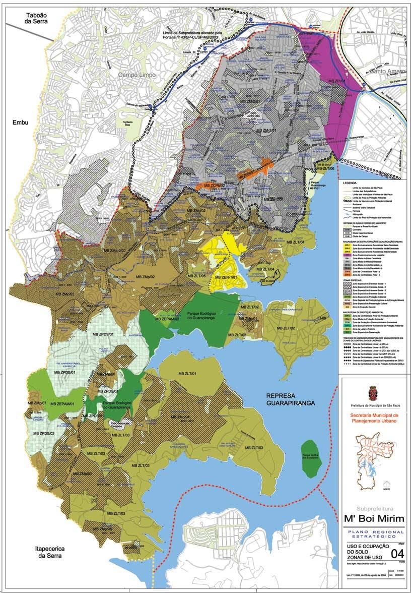 Peta dari m'boi Mirim Sao Paulo - Pendudukan tanah