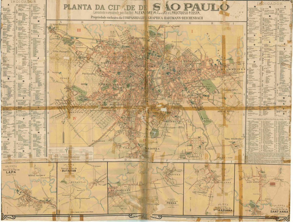 Peta dari mantan Sao Paulo - 1913