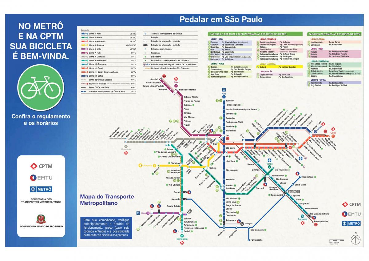 Peta panduan bersepeda Sao Paulo