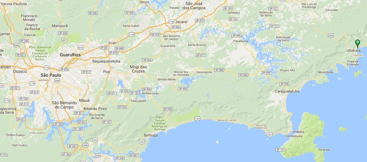 Peta pantai Perequê Asu