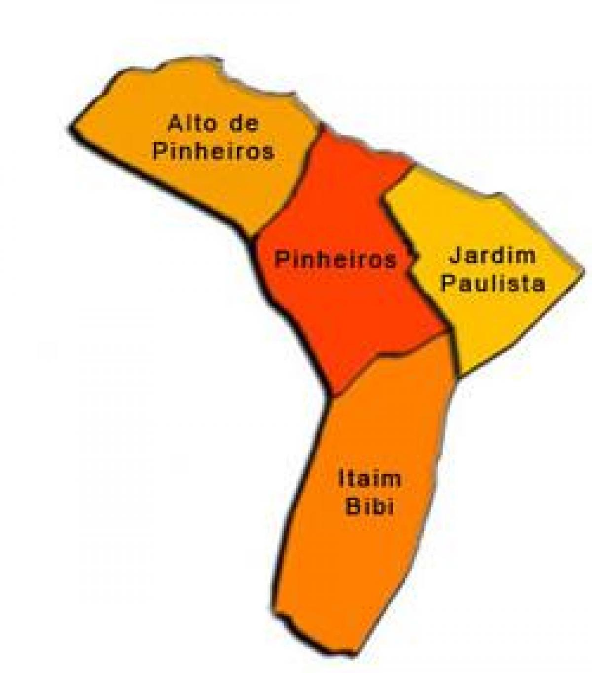 Peta dari Pinheiros sub-prefektur