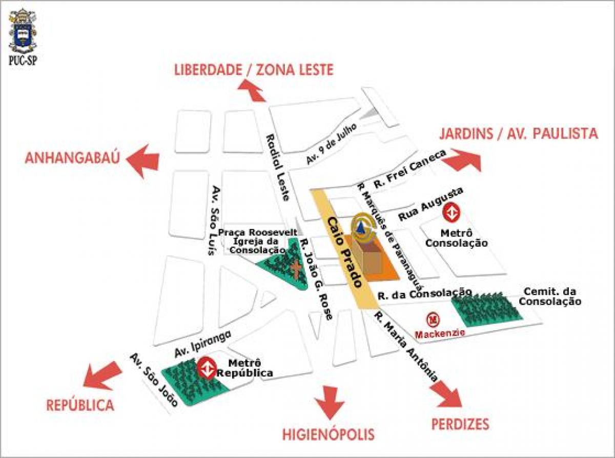 Peta dari Pontifical Catholic University of Sao Paulo