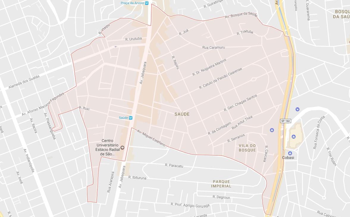Peta dari Saúde Sao Paulo