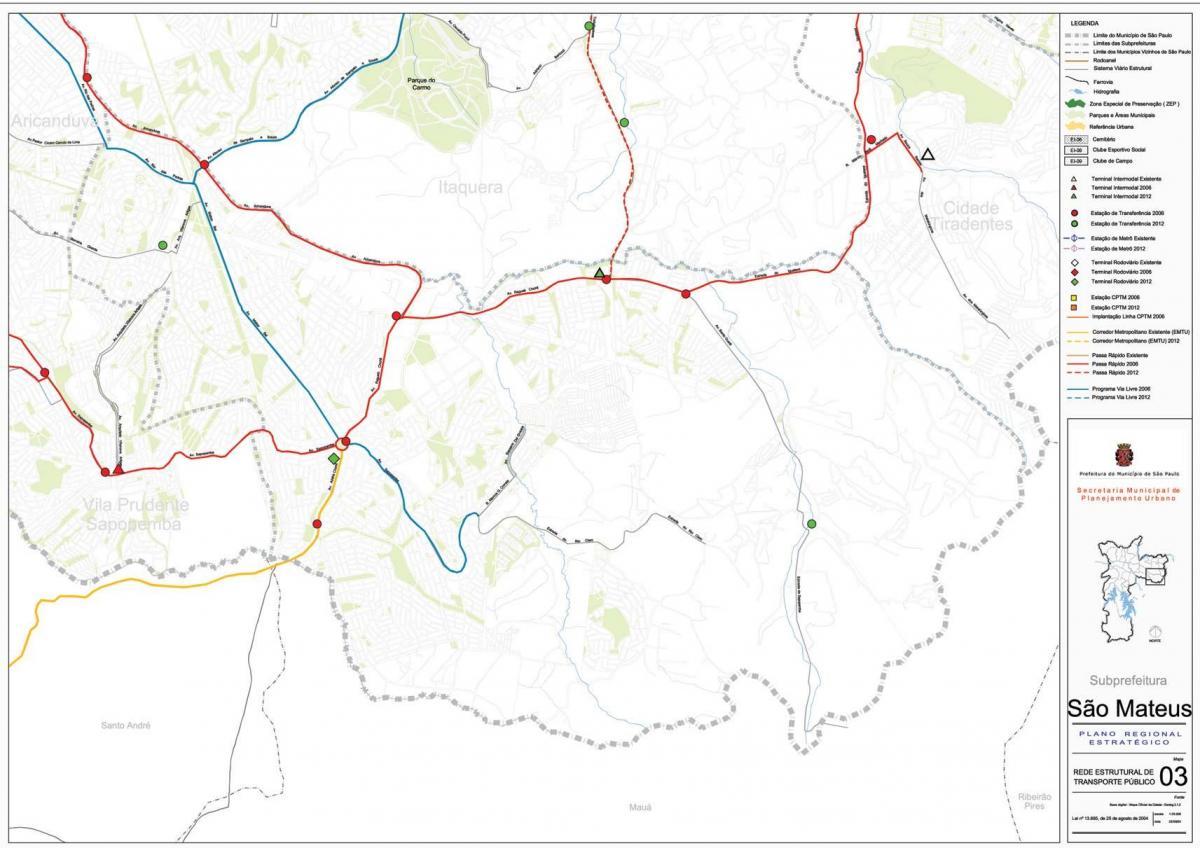 Peta dari San-Mateus Sao Paulo - angkutan Umum